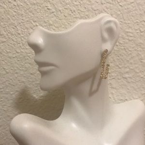 Textured rectangle gold hoops
